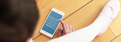 iPhone 6 Mockup Featuring a Girl at Ballet Class