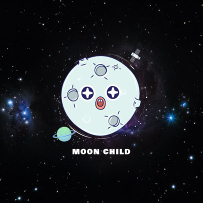 Funny Moon Phone Grip Template