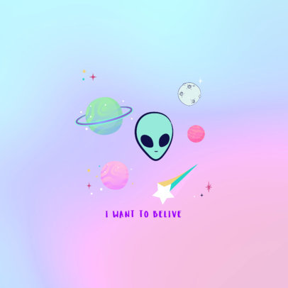 Planets and Aliens Phone Grip Template