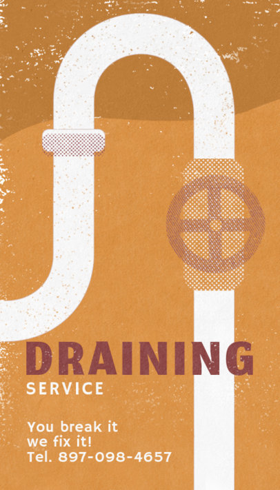 Vertical Business Card Template for Draining Services 670e