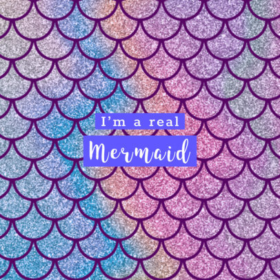 Phone Grip Template with Mermaid Graphics