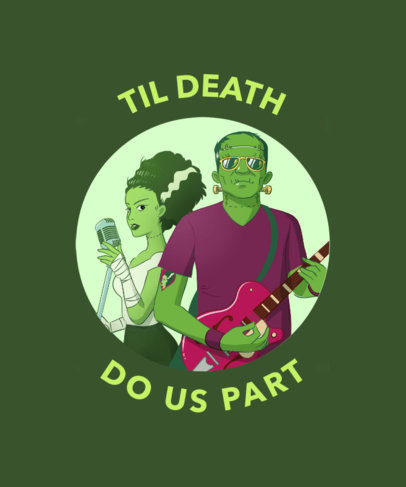 Frankenstein Inspired T-Shirt Design Template 