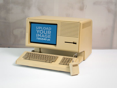 Vintage Mockup of an Apple Lisa Computer