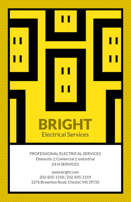 Flyer Design Template for Domestic Electrical Services