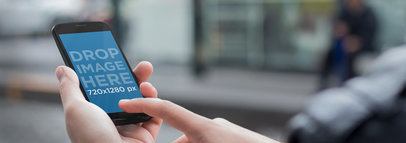Android Mockup Template at an Urban Environment