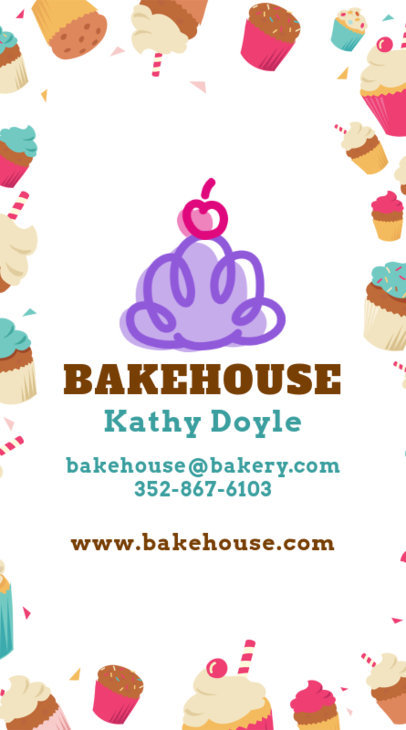 Fun Bakery Business Card Design Template 