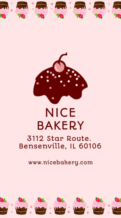 Simple Bakery Vertical Business Card Template 