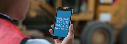 Android Mockup at a Construction Site