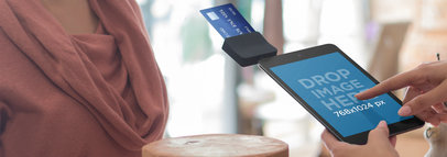 Tablet Mockup of a Business Transaction With an iPad Mini