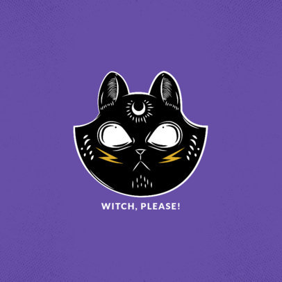 Black Cat Phone Grip Design Template for Halloween 822c