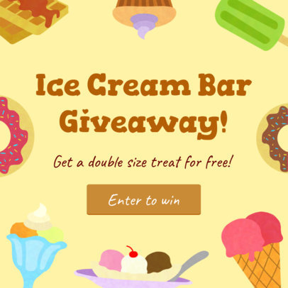 Insta Post Template for Ice Cream Giveaway 