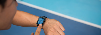 Apple Watch Mockup of a Man Exercising