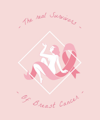 Breast Cancer Awareness T Shirt Design Template with Female Illustrations