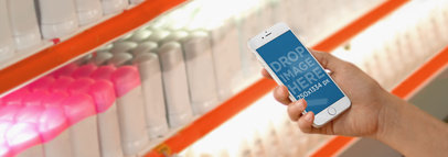 iPhone 6 Mockup Template at a Drugstore a2799