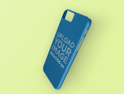 Render Mockup of a Phone Case Against a Solid Surface