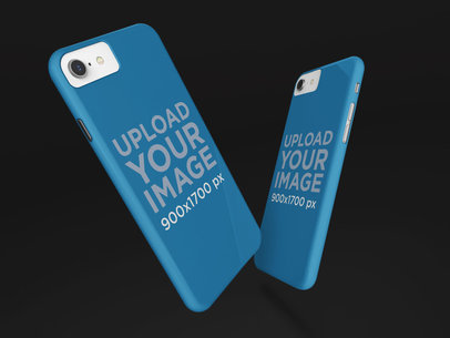 Mockup of Two iPhone Cases Floating 23153