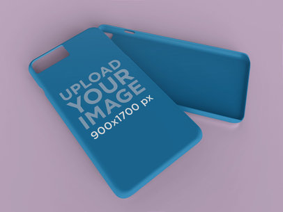 Mockup of a Phone Case Lying on Top of Another 23163
