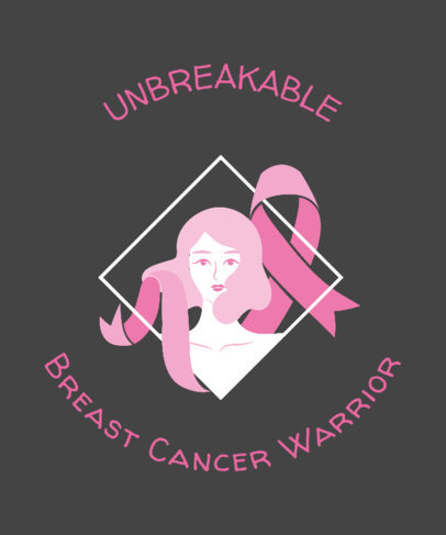 T Shirt Design Template with Breast Cancer Icons