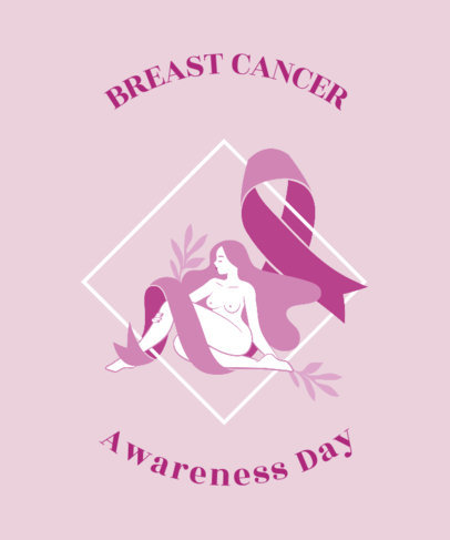Tshirt Design Template for Breast Cancer Support 738e