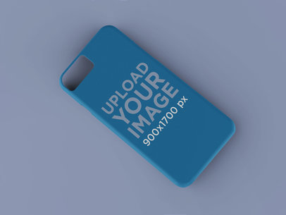 Mockup of a Phone Case Diagonally Placed on a Custom Background 23145