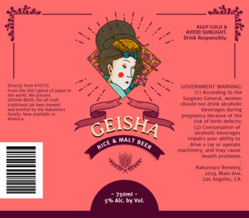 Geisha Beer Label Design Template 761a