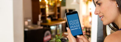 Android Mockup Generator of a Young Lady Shopping