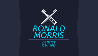 Business Card Template with a Toothbrush Icon 558e