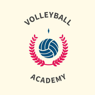 Classic Volleyball Logo Maker with a Laurel Wreath Symbol