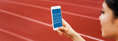 iPhone 6 Mockup Template at a Running Track