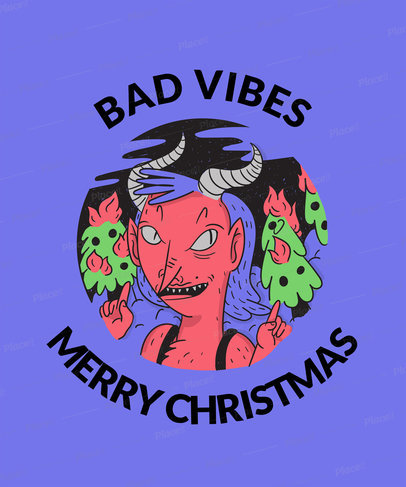 Christmas T-Shirt Design Template with Circular Graphic