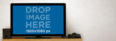 Television Mockup of a Flat Screen at Home a4419