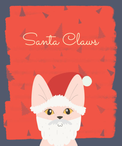 Cat Santa Christmas T-Shirt Design Generator