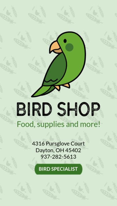 Business Card Maker for Bird Shops 184b 