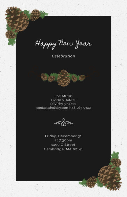 New Year Flyer Template with Christmas Graphics