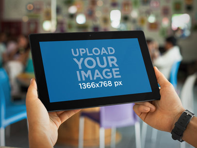 Windows Surface Mockup at a Local Coffee Shop