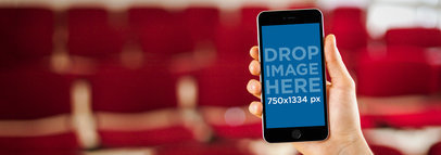 iPhone 6 Mockup Template at a Movie Theater a4501