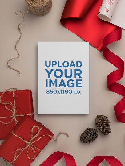 Mockup of a Stylish Christmas Greeting Card