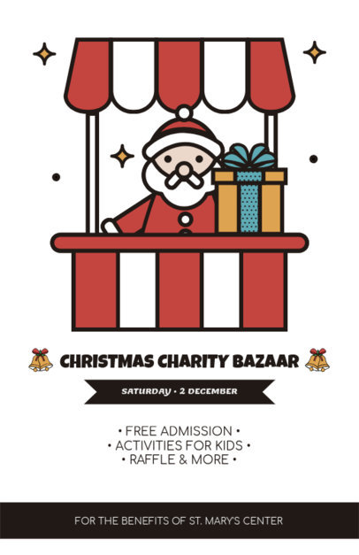 Christmas Flyer Design Template for a Charity Bazaar 