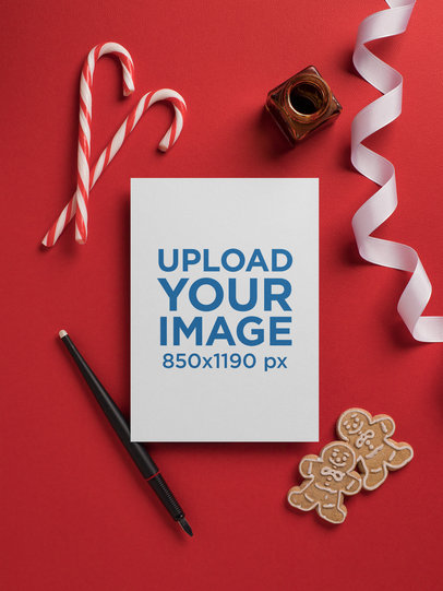 Creative Mockup of Christmas Greeting Card