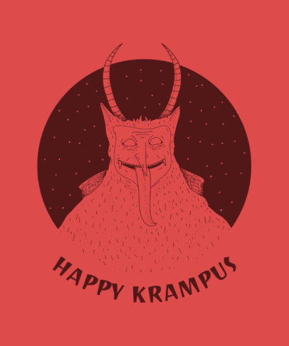 Krampus T-Shirt Design Template for Christmas