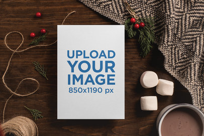 Cozy Xmas Greeting Card Mockup 23829