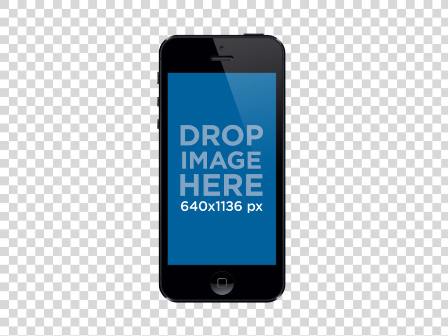 Mockup Featuring a Black iPhone 5 Vertical