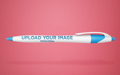 Render Pen Mockup Floating Over a Flat Surface 23470