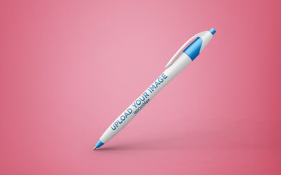 Custom Pen Mockup Standing Diagonal to Background 23471