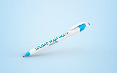 Mockup of a Tilted Pen Floating Over Background 