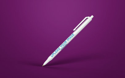 Pen Render Mockup Balancing Over a Surface