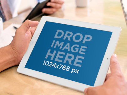 White iPad Display Landscape Table