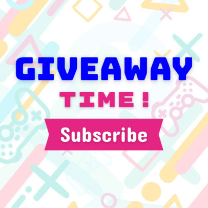 Giveaway Banner Template with Gamer Graphics 