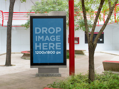 Banner Mockup at a University Garden a4652