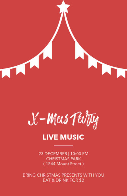 Christmas Flyer Template with Holiday Banner Clipart